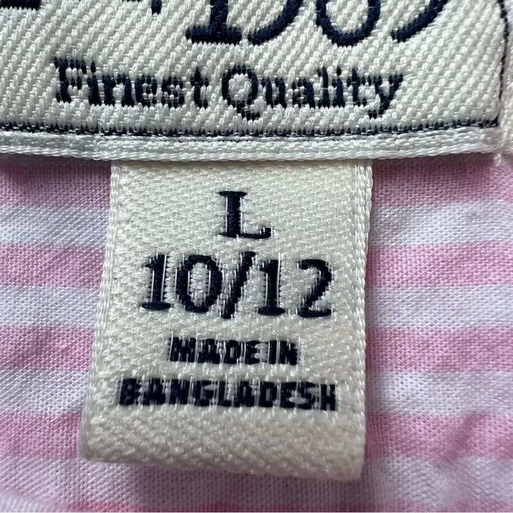 Children’s Place Girls Cotton Pink White Striped Button Down Blouse